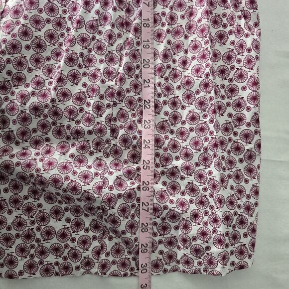 Catherines AOP Old Fashioned High Wheel Red Bicycle Women's Full Button Top 2X - Picture 5 of 7